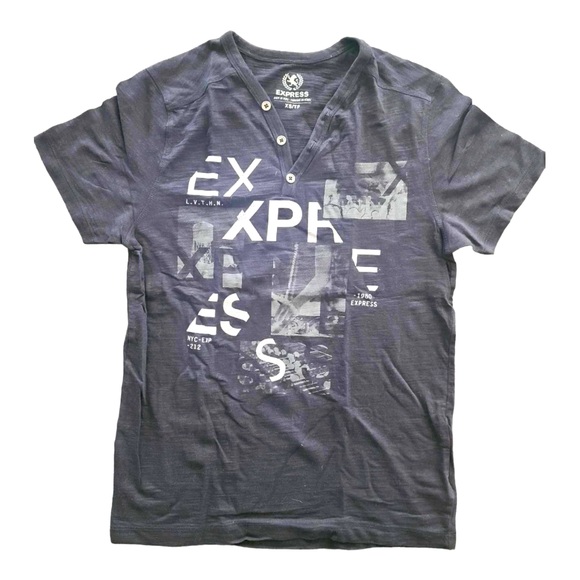 Express Other - XS Black Vintage Express Brand T-Shirt Button-up